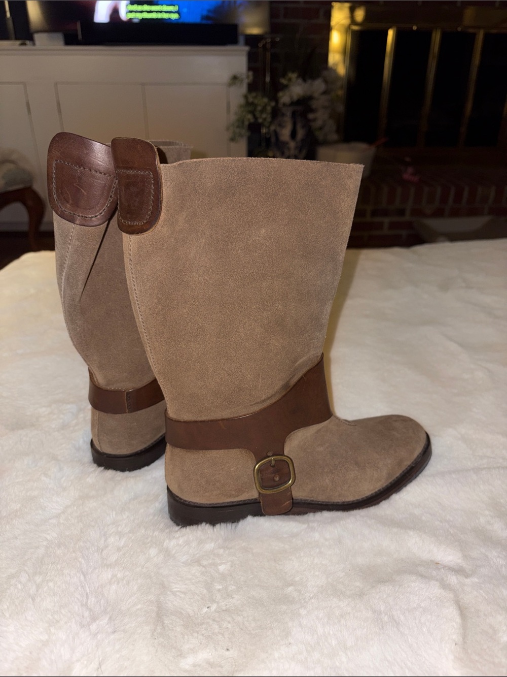 PEDRO GARCIA Brown Suede Leather Cut Out Mid Calf Made in Spain
